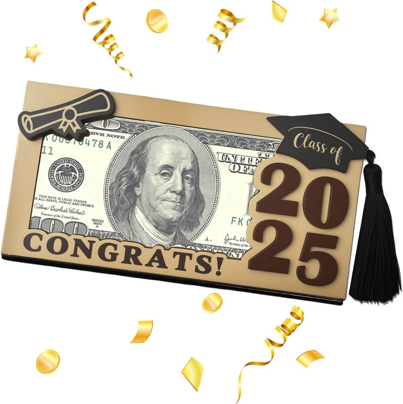 MONNCHA Graduation Gifts 2025 Money Holder, Wooden Graduation Money Cash Envelope Box for Class of 2025 High School Senior College University Graduates Student - Image 1